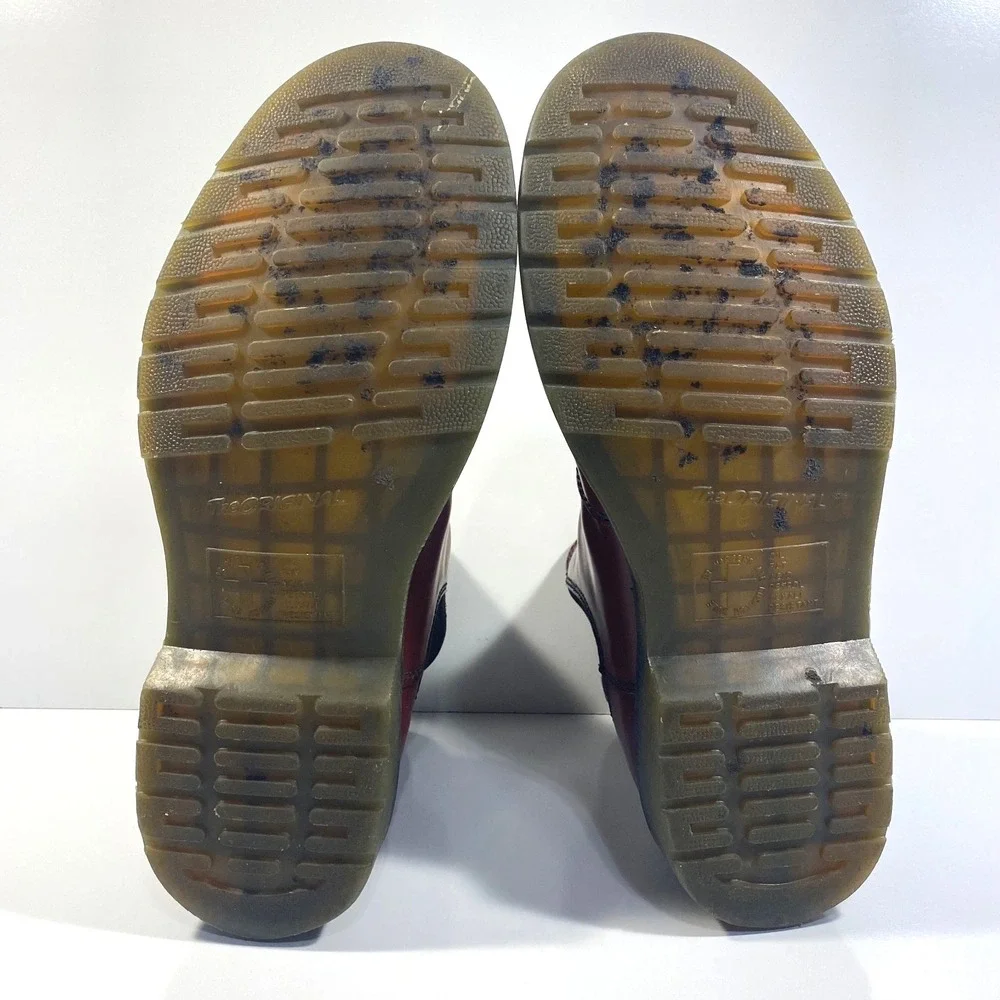 Dr. Martens Mens Size 10 Cherry Red Leather Chelsea Boots Slip-On 2976